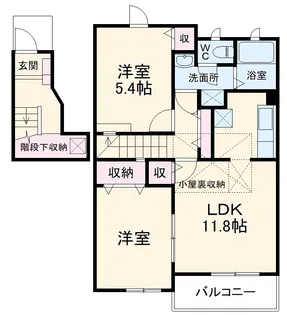ボーシャルダンC【201号室】の間取り