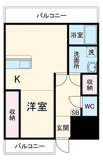 ヴィラ砂島【A301号室】の間取り
