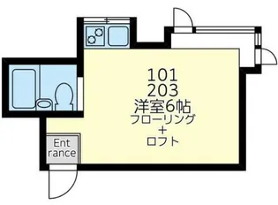 コーポラス三ツ沢【2階】の間取り
