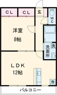 サンシエールチエⅠ【102号室】の間取り