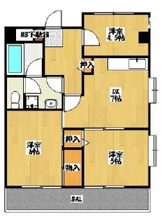 クレール市川【1階】の間取り