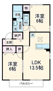 ウエストスクエアA【1階】の間取り
