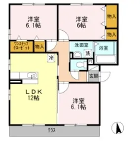 コンフォート椿【1階】の間取り