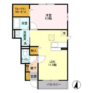 アクアパーム D【1階】の間取り
