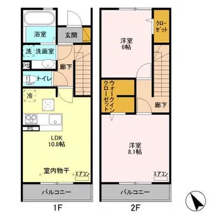 クレストフォーチュンB【1階】の間取り