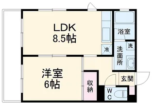 エルラード北里Ⅱ【102号室】の間取り