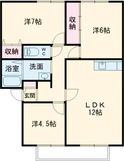 サンプレイス宮の内 F棟【202号室】の間取り