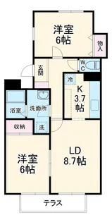 グレースカメリア市が尾【B-103号室】の間取り
