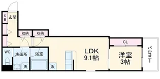ベネフィス港楽【2階】の間取り