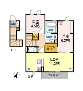 maison楓Ⅲ【0202号室】の間取り