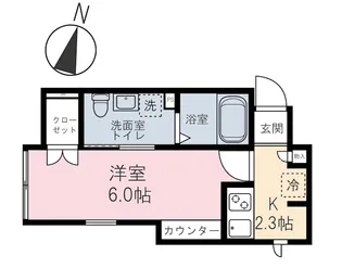 リベルテ ユミト【102号室】の間取り