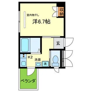上野西グランハイツB【3階】の間取り