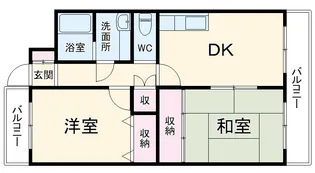 アルカディア箕輪【1階】の間取り