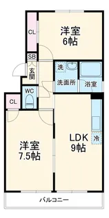 サンシティヒコタA2【1階】の間取り