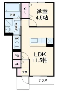 サンライズ東 A棟【1階】の間取り
