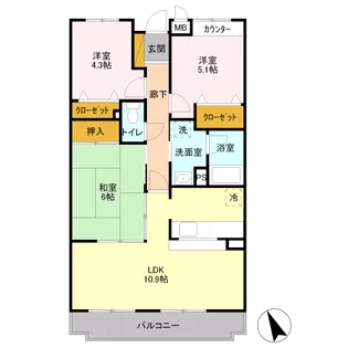 セルリア春日部 A【4階】の間取り