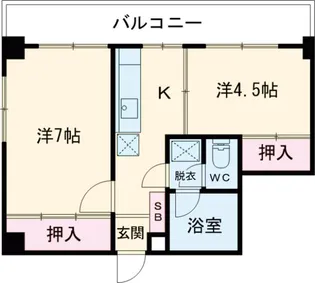 グリーンキャピタル弦巻【301号室】の間取り