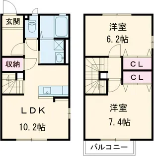 リレア学園南【102号室】の間取り