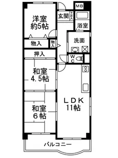 フローラル岸和田【707号室】の間取り