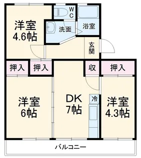 スマイルハイツA【4階】の間取り