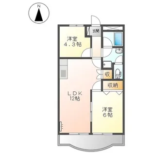 リバティハイツ朝宮【302号室】の間取り