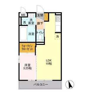 クオリタ・リリ【3階】の間取り