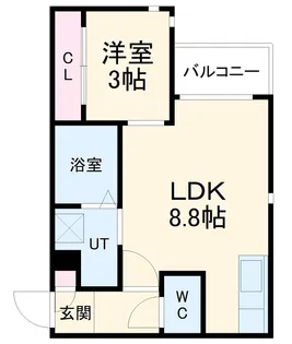 GRANDTIC Bios車道(ビオスクルマミチ)【103号室】の間取り