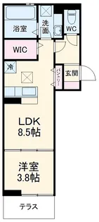 ラ・グリシーヌ【303号室】の間取り