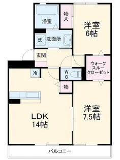 ベルデュールB【2階】の間取り