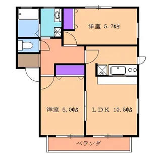 サンレジデンス【102号室】の間取り