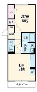 ボナールシェソワ西ノ杜【1階】の間取り