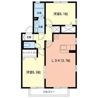 グランモア西湘A【101号室】の間取り