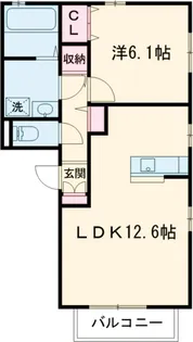パラシオンAbe【202号室】の間取り