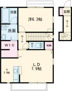 Y3ツルタパナハイツC【2階】の間取り