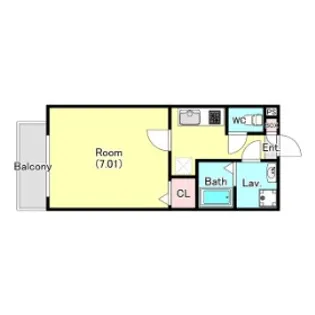 ジーメゾン宮原【2階】の間取り