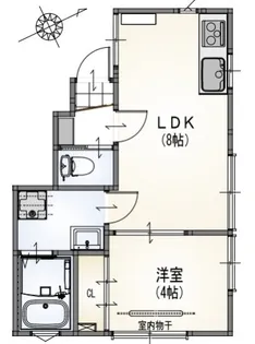 サンライズ三鷹台【102号室】の間取り