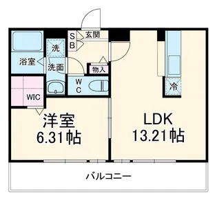 リブリ・膝折【3階】の間取り