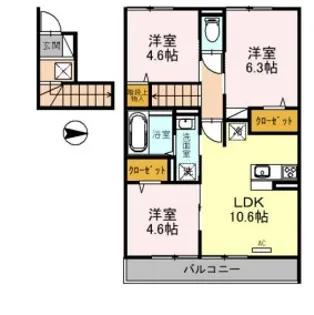 シンヤ壱番館【2階】の間取り