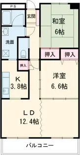 三向ハイツ元今泉【5階】の間取り