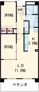 三向ハイツ元今泉【8階】の間取り