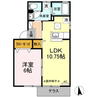 ロイヤルタウン蓬沢 ABCD【B101号室】の間取り