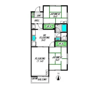 三喜ビレッジ【201号室】の間取り