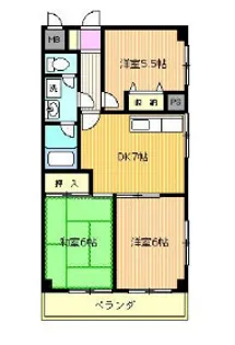 グランシャリオ深瀬【4階】の間取り