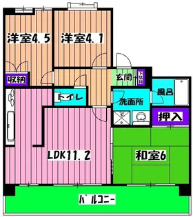 インシュランスビルディングⅨ船橋【10階】の間取り