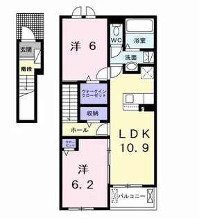 アルカディアⅠ【2階】の間取り