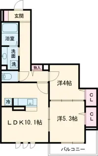 アヴァンス北烏山【310号室】の間取り