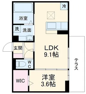 トレンタ 氷室【3階】の間取り