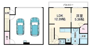 IXO IL GARAGE 78【1号室】の間取り