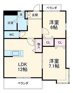 エピーメロン越水【1階】の間取り