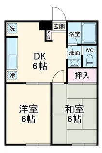 ハスニューハウンB棟【1階】の間取り